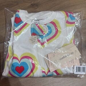 Organic Cotton Baby Zipper Sleeper with Colorful Hearts